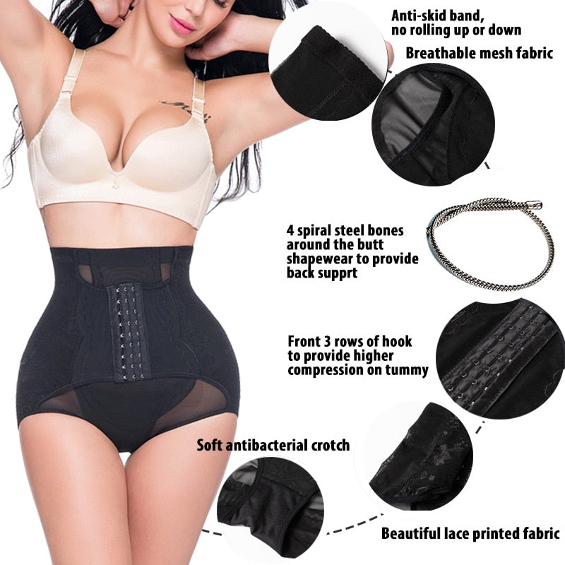 Faja Women Waist Trainer Body Shaper Butt Lifter High Waist Control Panties Shapewear Tummy Shaper Girdle Slimming Belt