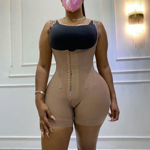 Fajas Colombianas Bodyshaper High Compression Abdomen Control Double Bodysuit Waist Trainer Open Bust Skims Kim Kardashian