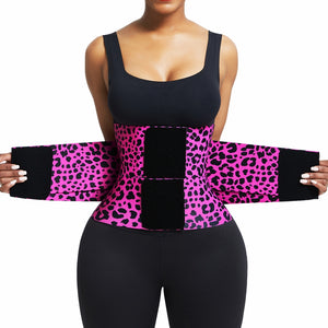 Leopard Print High Compression Elasticity Waist Trimmer Belt Women Fitness Back Support Slimming Belt - GIRL BODY LUX