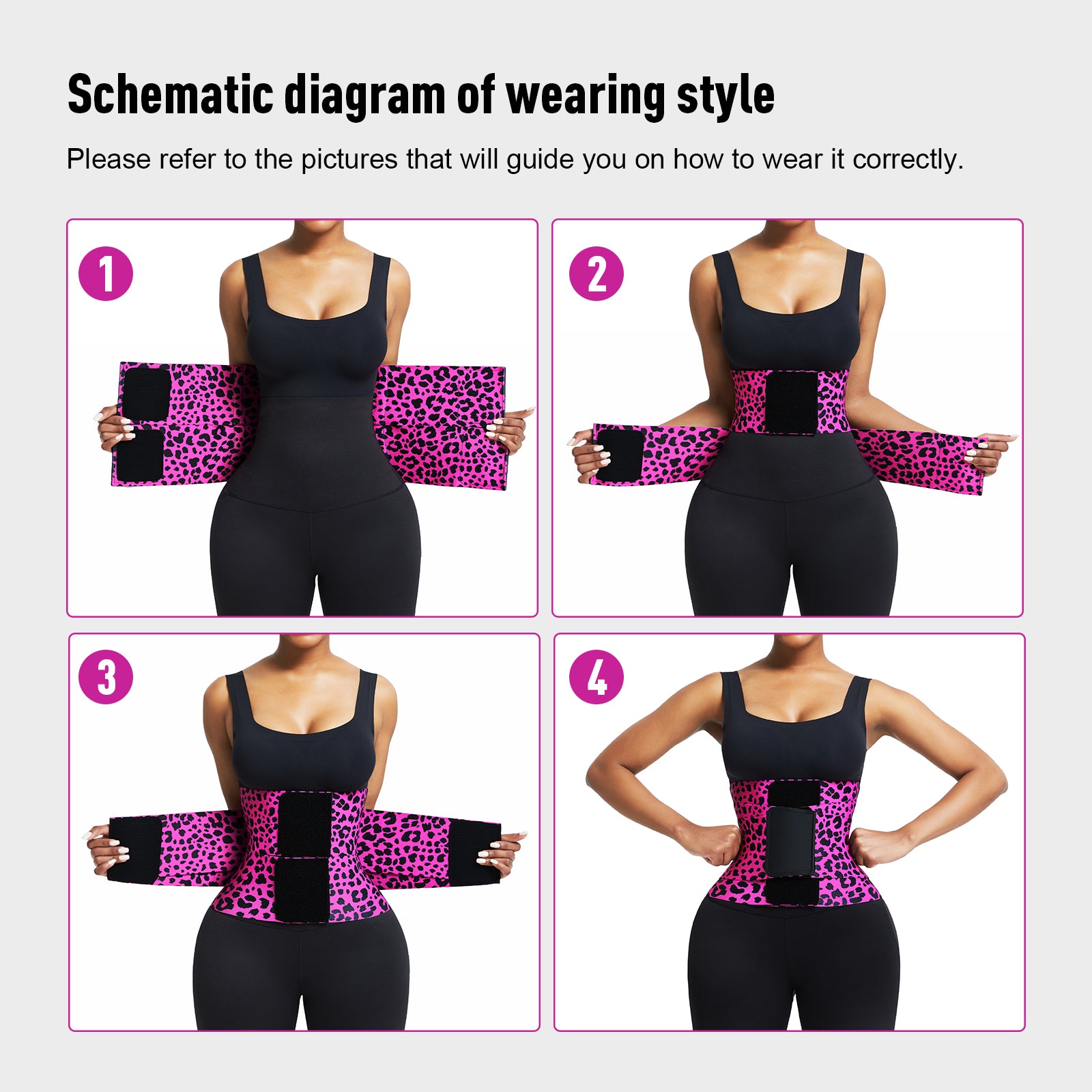 Leopard Print High Compression Elasticity Waist Trimmer Belt Women Fitness Back Support Slimming Belt - GIRL BODY LUX