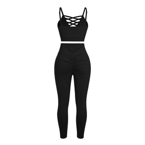 Women Three Yoga Suit Set High Waist Yoga Pants Long Sleeve Crop Top Hoodie Plain Tracksuit - GIRL BODY LUX